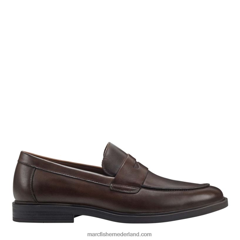 Heren Marc Fisher damitri geklede loafer donkerbruin leer 2T068T732