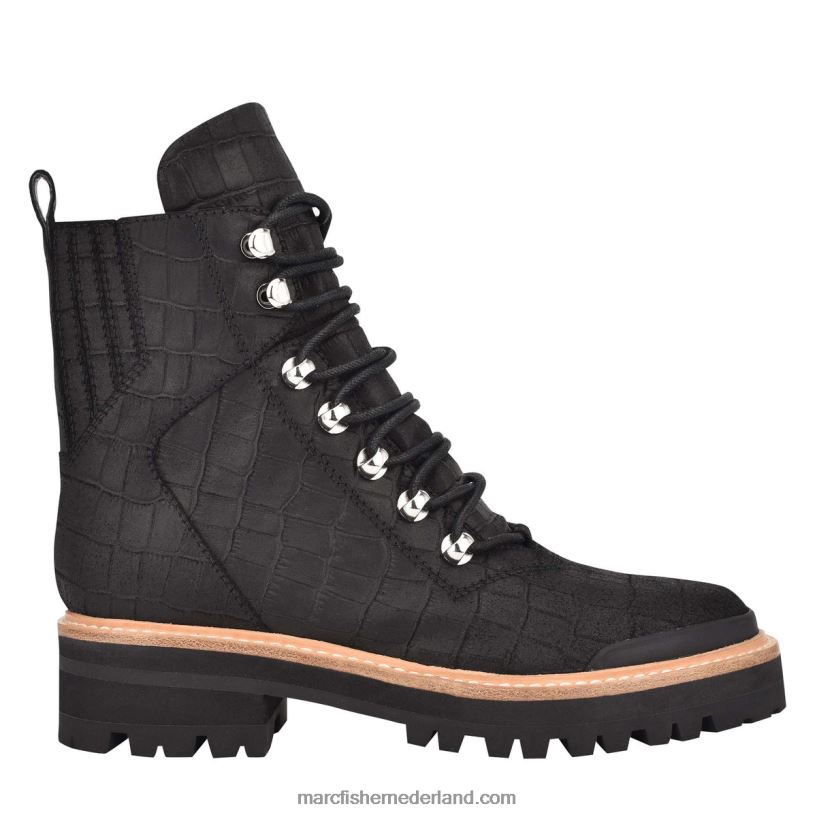 vrouwen Marc Fisher Izzie lugsole enkellaars zwart suède multi 2T068T146