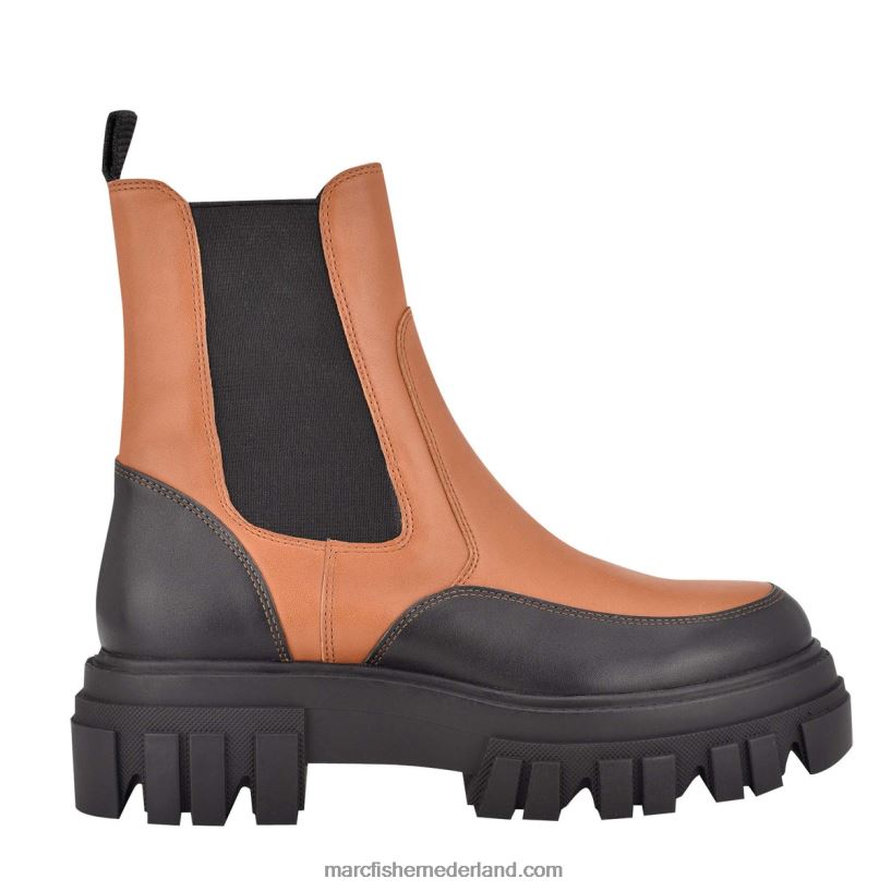 vrouwen Marc Fisher morgan lugsole enkellaarsje cognac leer 2T068T14