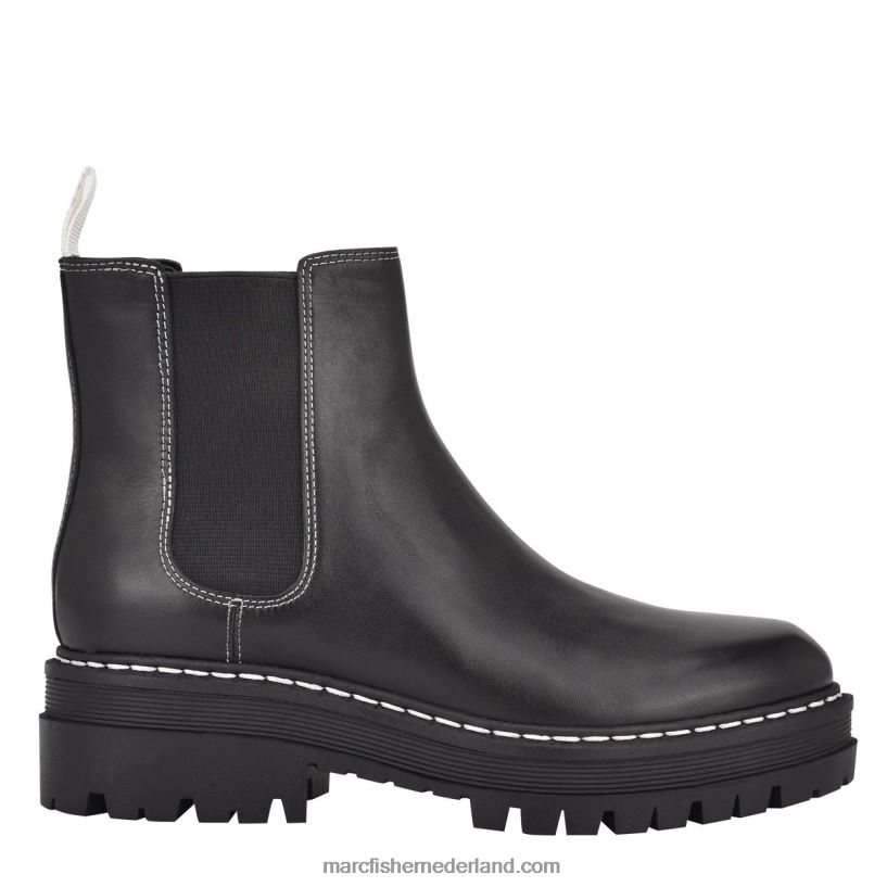 vrouwen Marc Fisher pirro chelsea lugsole enkellaarsje zwart leer 2T068T77