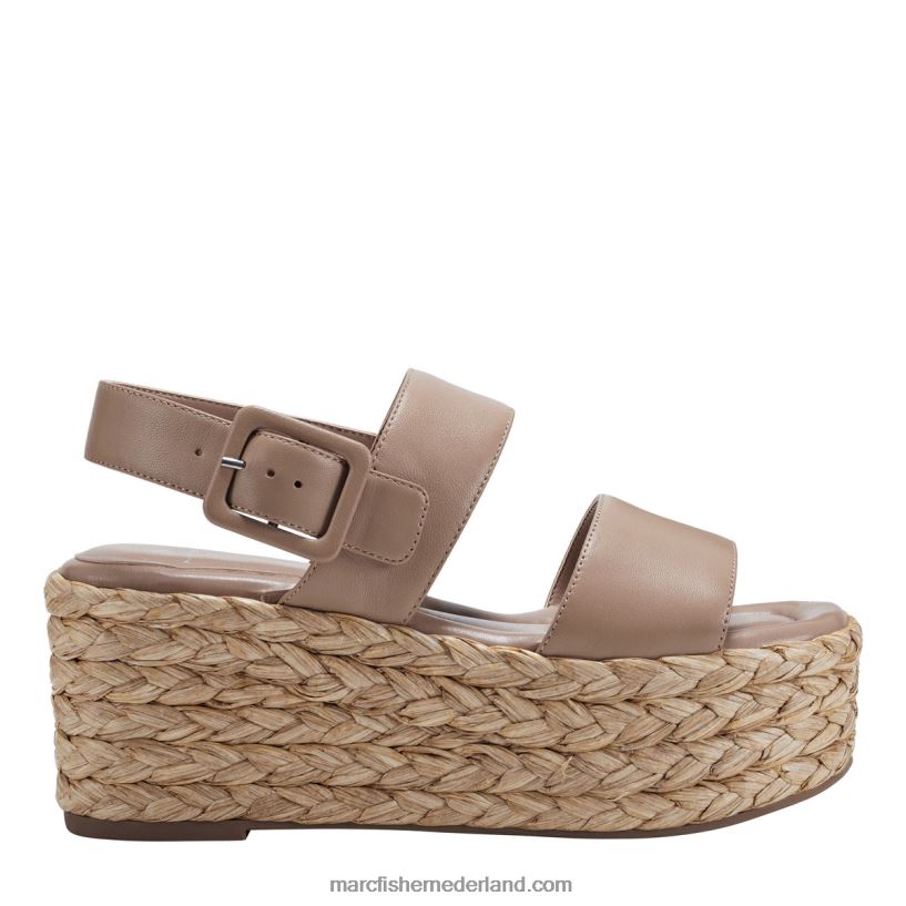 vrouwen Marc Fisher Patryce espadrillesandaal met plateauzool naakt leer 2T068T196