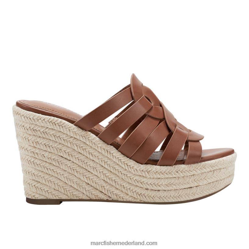 vrouwen Marc Fisher cazzie espadrillesandaal met sleehak donker naturel 2T068T227