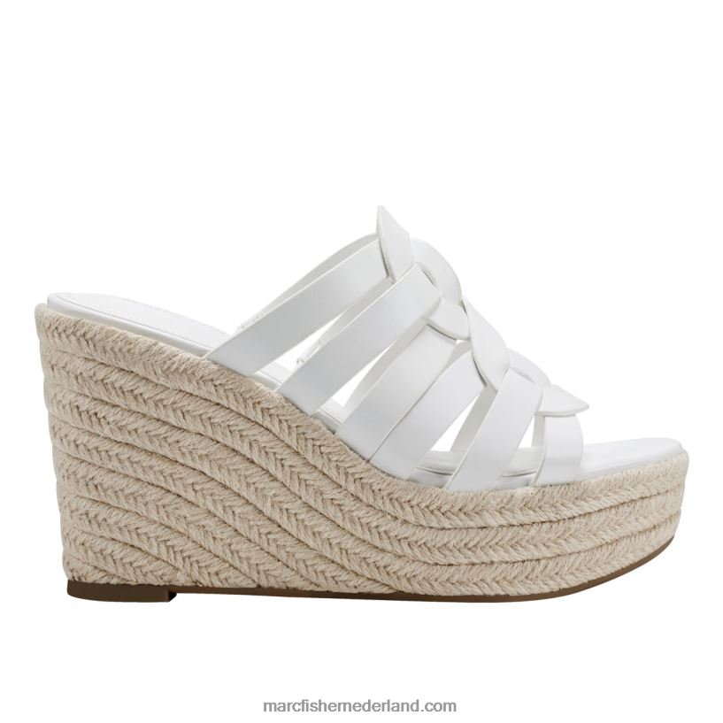 vrouwen Marc Fisher cazzie espadrillesandaal met sleehak wit 2T068T240