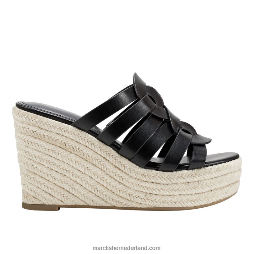 vrouwen Marc Fisher cazzie espadrillesandaal met sleehak zwart 2T068T248