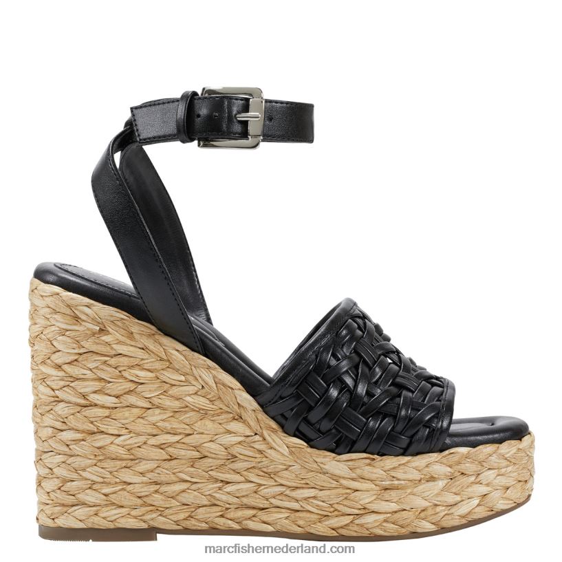vrouwen Marc Fisher godina espadrillesandaal met sleehak zwart 2T068T243
