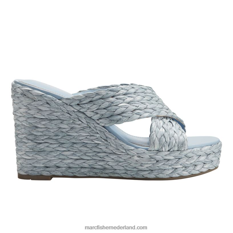 vrouwen Marc Fisher lynn espadrillesandaal met sleehak lichtblauw 2T068T236