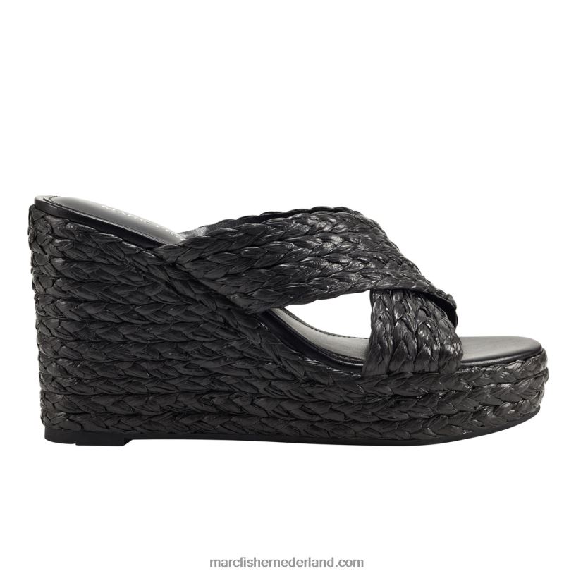vrouwen Marc Fisher lynn espadrillesandaal met sleehak zwart 2T068T228