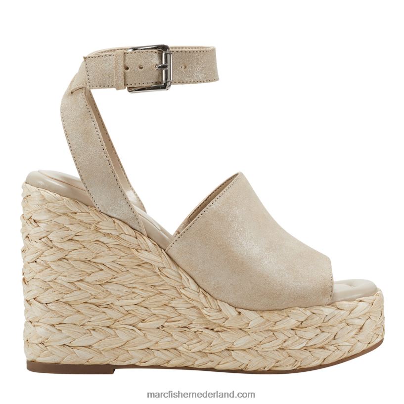 vrouwen Marc Fisher nelly espadrillesandaal met sleehak champagne glinstert 2T068T239