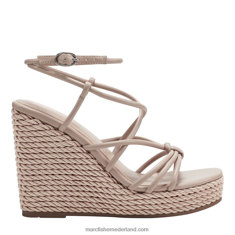 vrouwen Marc Fisher zarah espadrillesandaal met bandjes en sleehak latte 2T068T234
