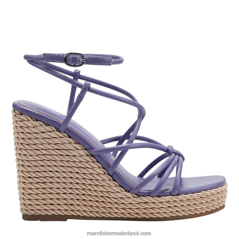 vrouwen Marc Fisher zarah espadrillesandaal met bandjes en sleehak paars 2T068T249