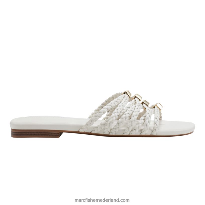 vrouwen Marc Fisher Lelina sandaal met platte slede ivoor 2T068T445