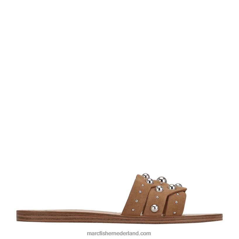 vrouwen Marc Fisher Paxton stud glijbaan bruin leer 2T068T331