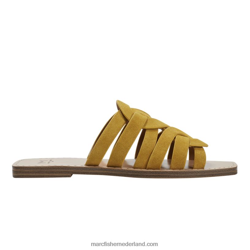 vrouwen Marc Fisher kimiko platte sandaal geel 2T068T311