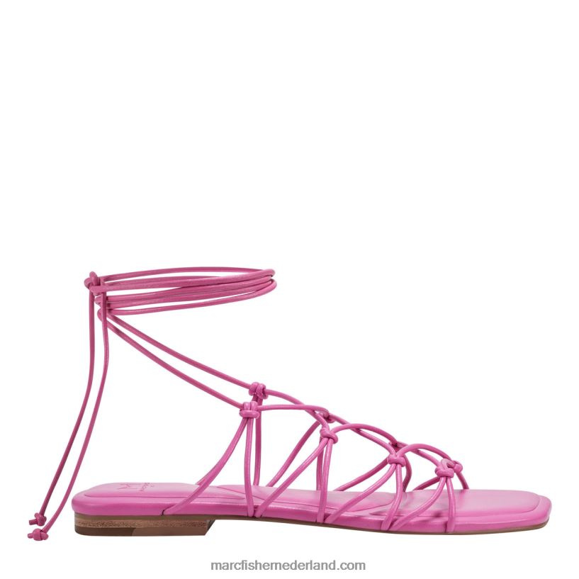 vrouwen Marc Fisher monnie enkel wrap platte sandaal magenta 2T068T273
