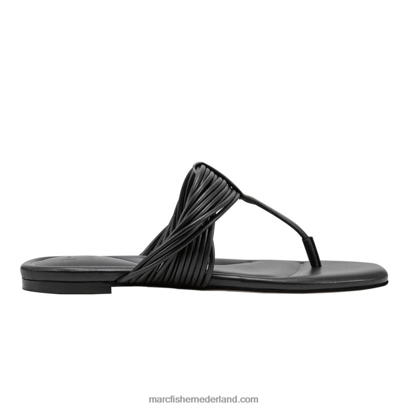vrouwen Marc Fisher tanya platte sandaal zwart 2T068T296