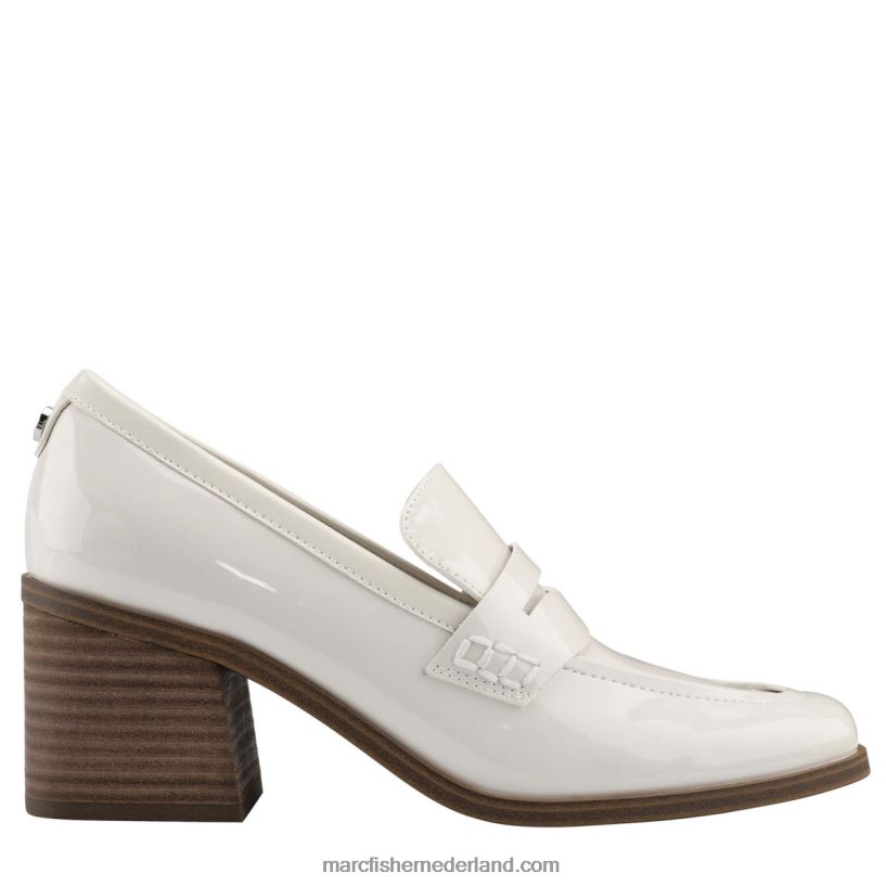 vrouwen Marc Fisher kchris loafer met hak chique creme patent 2T068T441