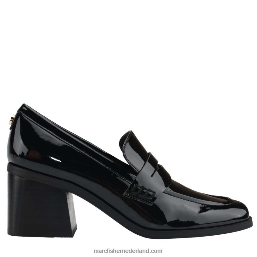 vrouwen Marc Fisher kchris loafer met hak zwart patent 2T068T424