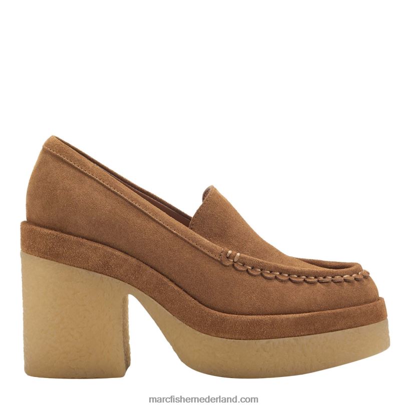 vrouwen Marc Fisher lina loafer met hak bruin suède 2T068T433
