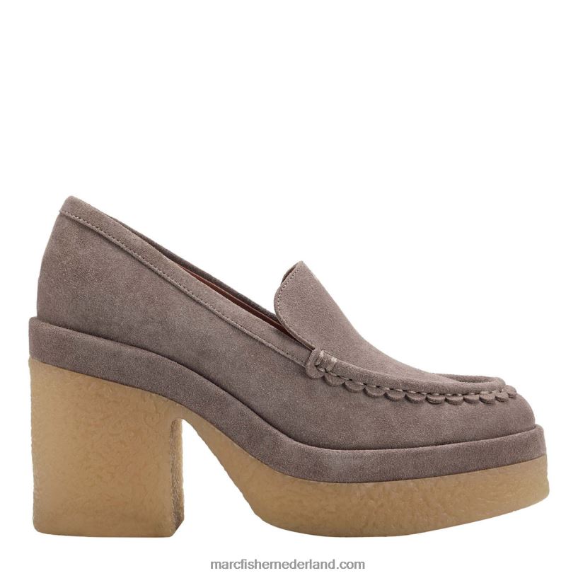 vrouwen Marc Fisher lina loafer met hak medium natuurlijk suède 2T068T432