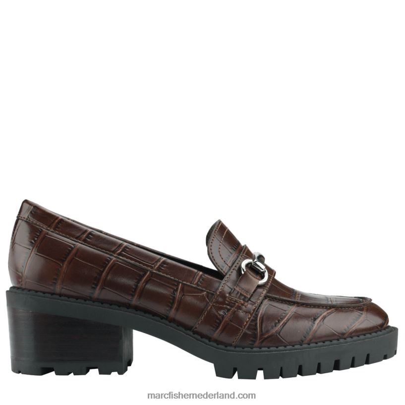 vrouwen Marc Fisher loafer met danshak donkere natuurlijke croco 2T068T443