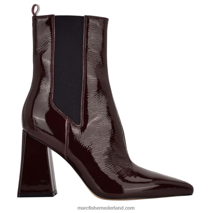 vrouwen Marc Fisher Kylynn chelsea laars met hak donkerrood leer 2T068T97