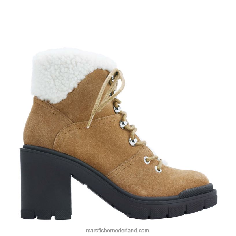 vrouwen Marc Fisher Vacinta gevechtslaars met hak cognac suède 2T068T135
