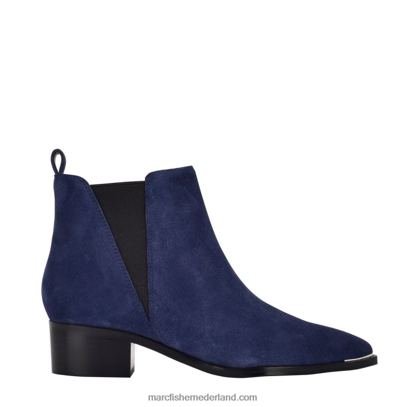 vrouwen Marc Fisher Yale chelsea bootie met puntige neus indigo suède 2T068T122