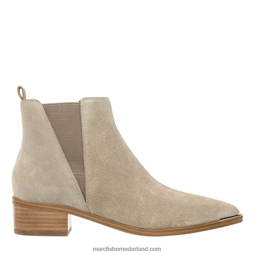 vrouwen Marc Fisher Yale chelsea bootie met puntige neus taupe suède 2T068T43