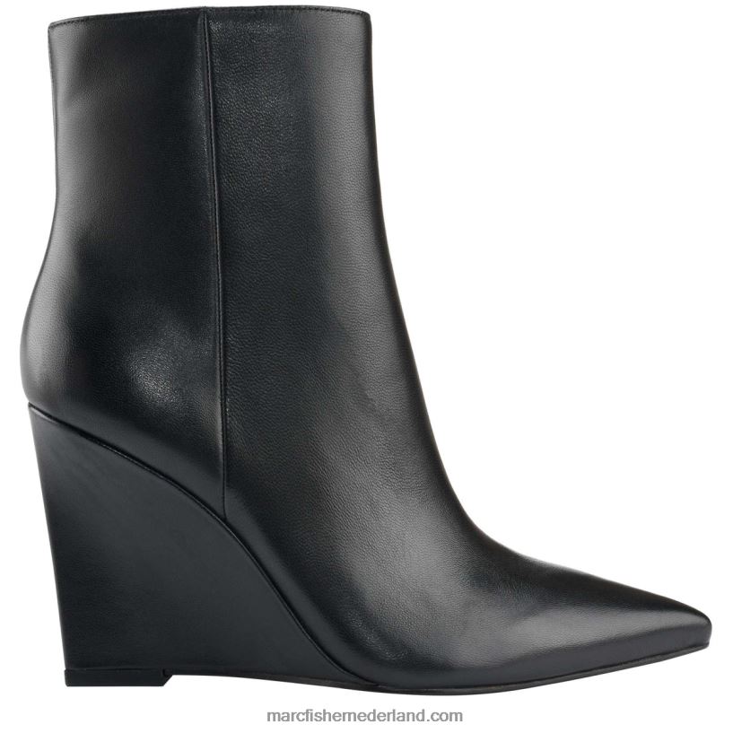 vrouwen Marc Fisher dayna wedge bootie zwart leer 2T068T81