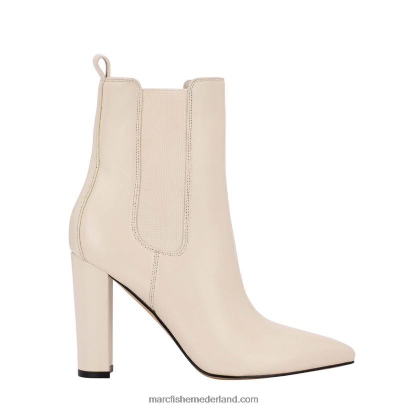 vrouwen Marc Fisher garliss chelsea bootie met hak chique creme leer 2T068T115