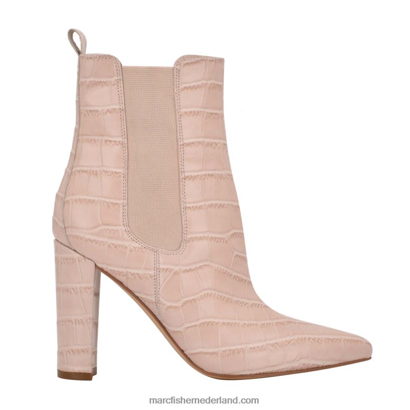 vrouwen Marc Fisher garliss chelsea bootie met hak licht natuurlijk crocoleer 2T068T85