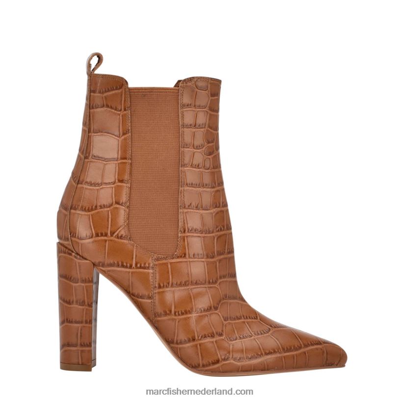 vrouwen Marc Fisher garliss chelsea bootie met hak medium natuurlijk croco leer 2T068T99