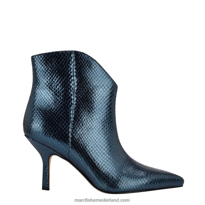 vrouwen Marc Fisher haylian laars met puntige neus blauw leer met slangenprint 2T068T93