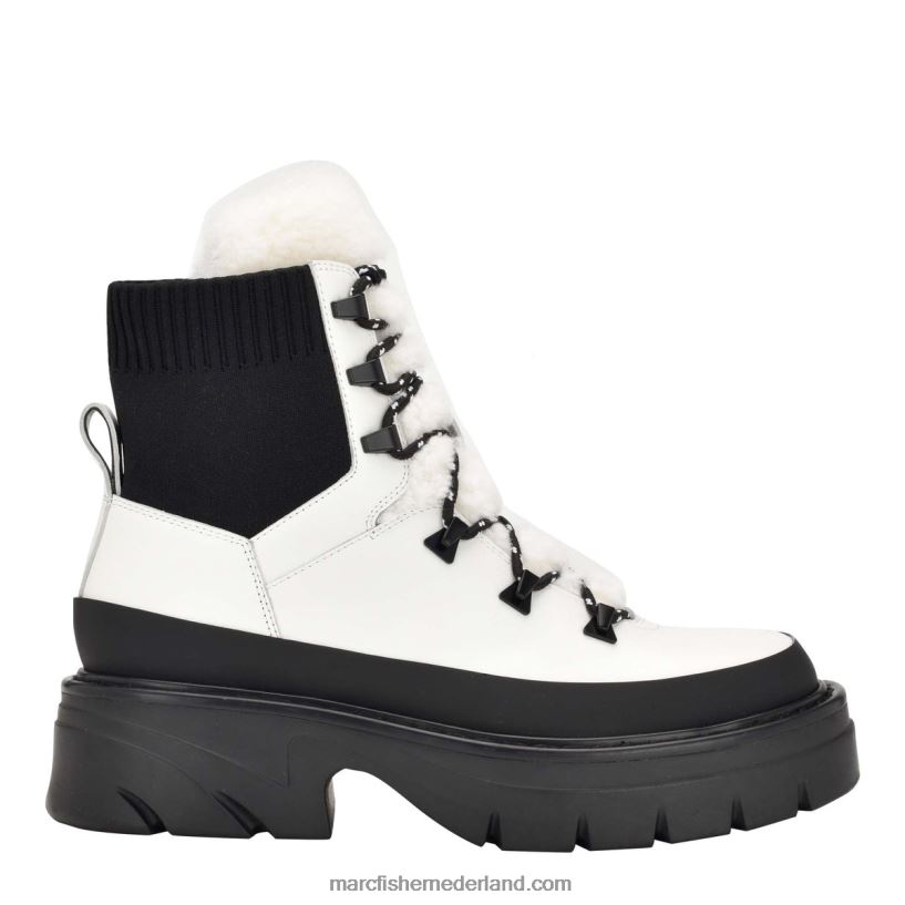 vrouwen Marc Fisher izuma lugsole laars chique creme/zwart leer 2T068T50