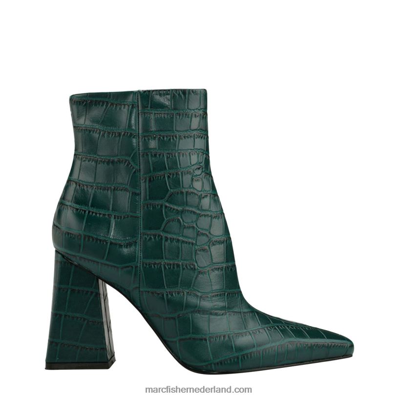 vrouwen Marc Fisher kulika laars met hak groenblauw leer met croco-reliëf 2T068T96