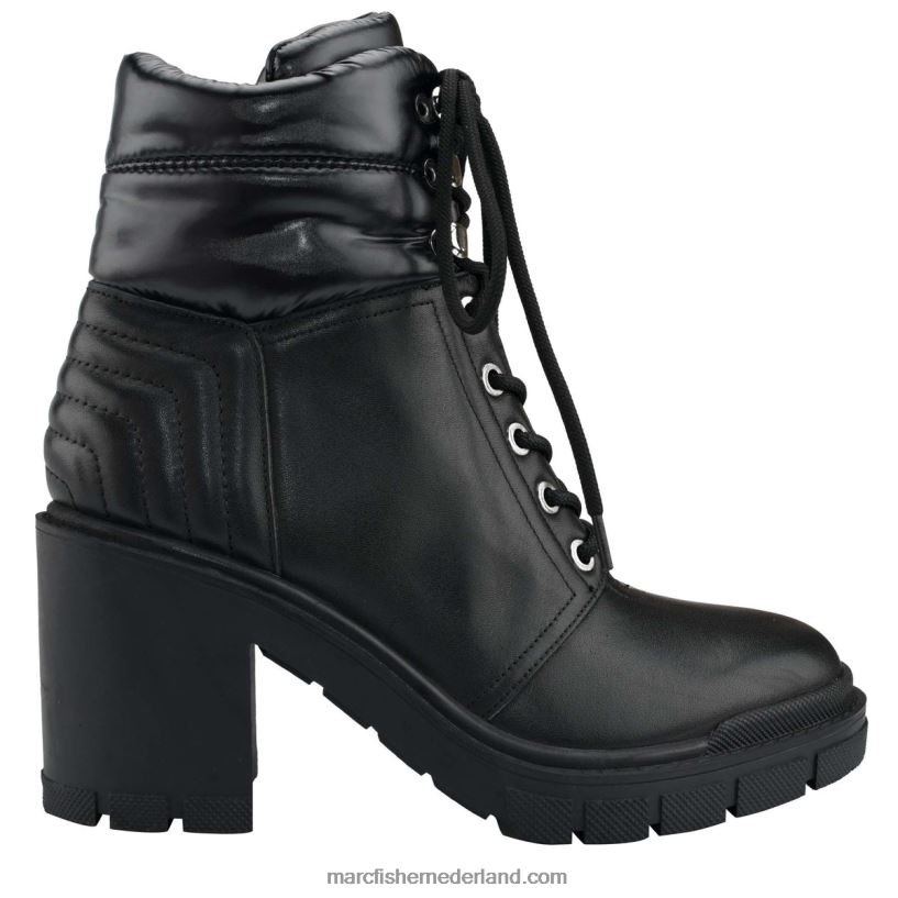 vrouwen Marc Fisher velima laars met veterzool zwart leer/nylon 2T068T67