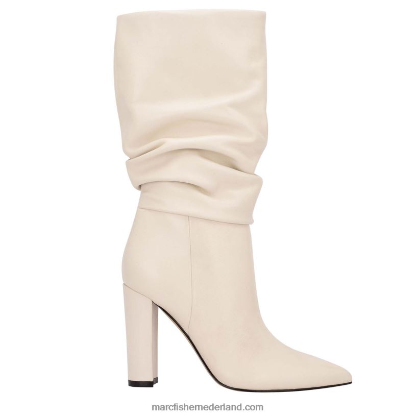 vrouwen Marc Fisher Gomer laars met hak chique creme leer 2T068T183