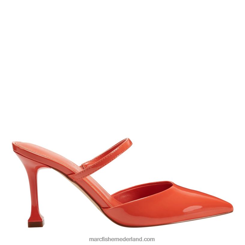vrouwen Marc Fisher hadais muilezel met hakken oranje patent 2T068T499