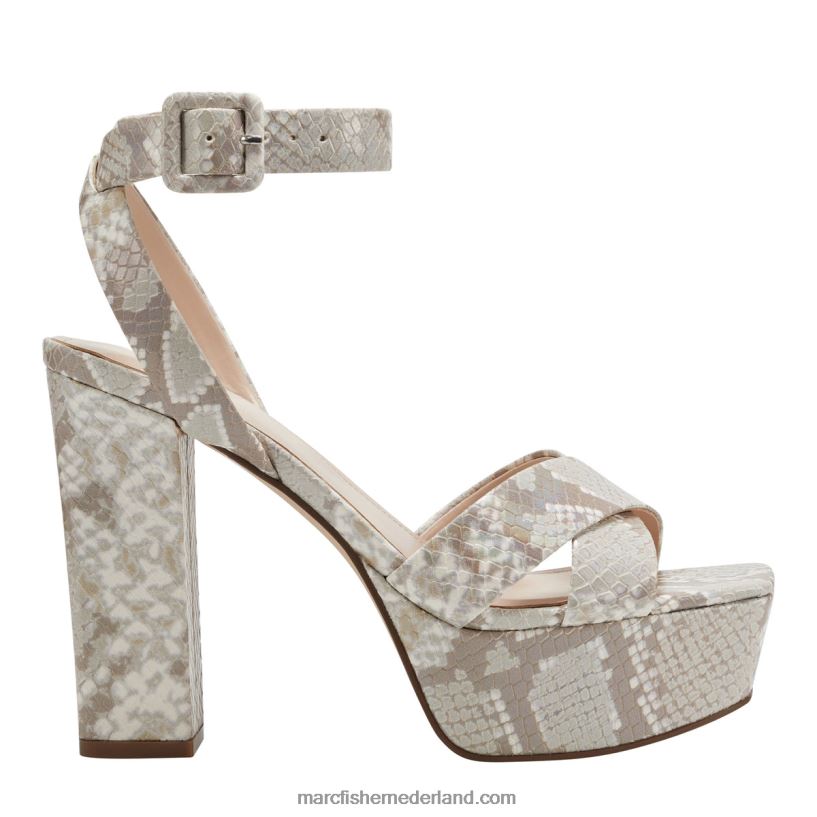 vrouwen Marc Fisher Faril plateausandaal met enkelbandje chique creme 2T068T582