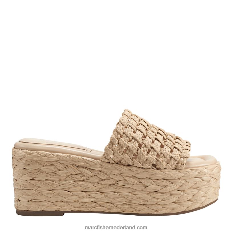 vrouwen Marc Fisher Priya espadrille platform slide sandaal natuurlijk 2T068T252