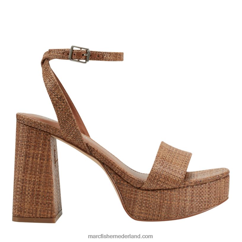 vrouwen Marc Fisher Sadel platform sandaal cognac 2T068T552