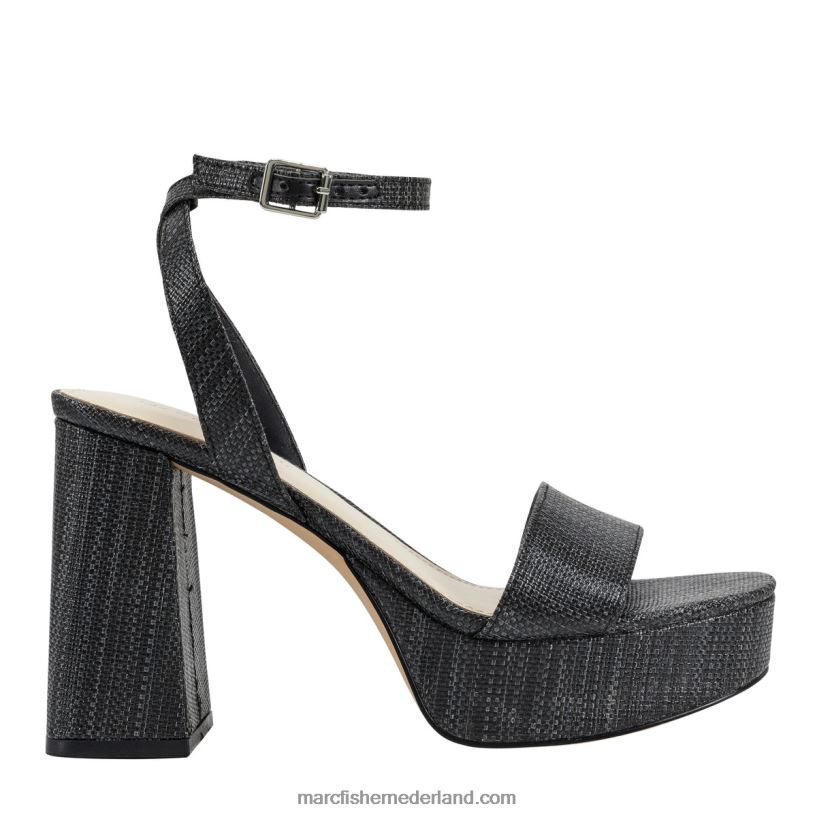 vrouwen Marc Fisher Sadel platform sandaal zwart 2T068T549