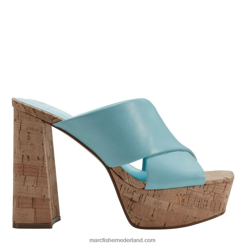 vrouwen Marc Fisher farlow platform slide sandaal turkoois 2T068T578