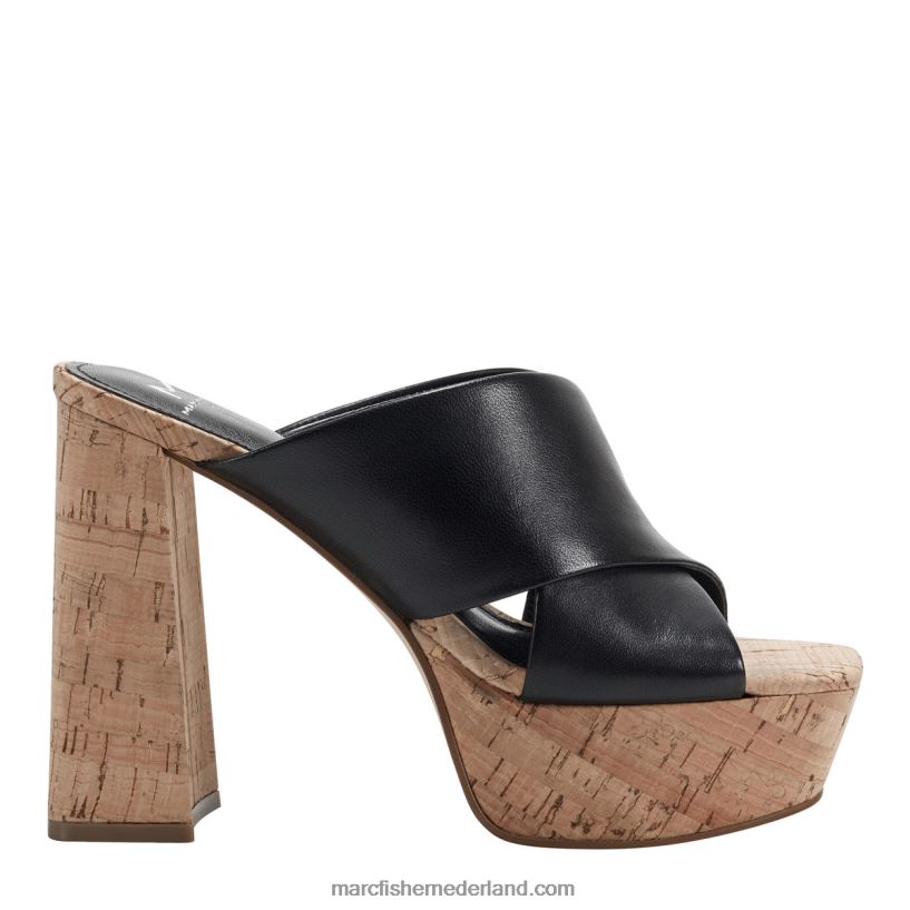 vrouwen Marc Fisher farlow platform slide sandaal zwart 2T068T561