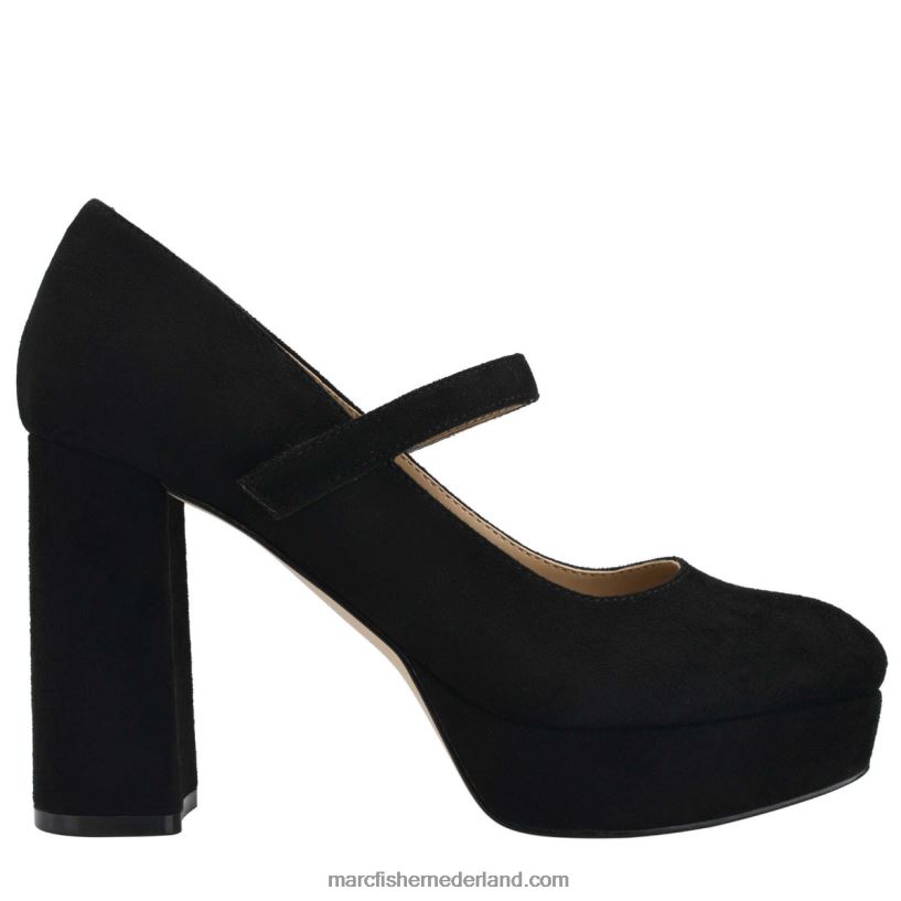 vrouwen Marc Fisher nicoly platform mary jane pomp zwart suède 2T068T590
