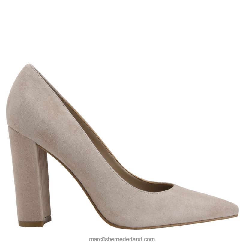 vrouwen Marc Fisher Abilene puntige neuspomp met blokhak lichtroze suède 2T068T694