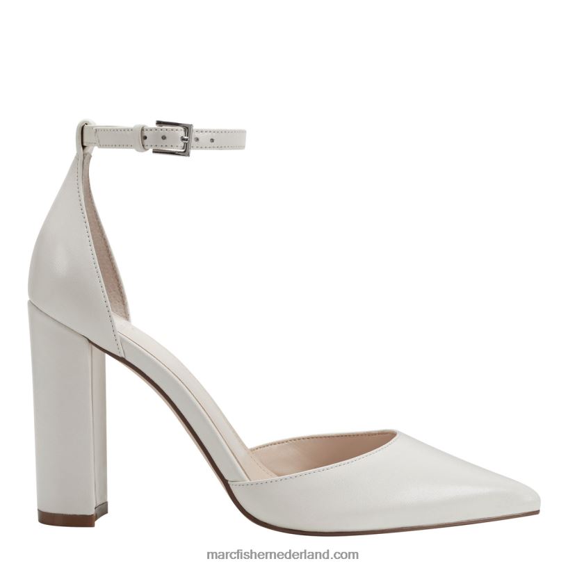 vrouwen Marc Fisher arnette enkelband hiel nieuw creme leer 2T068T342