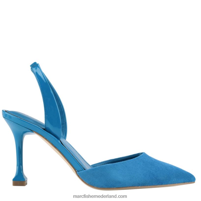 vrouwen Marc Fisher hadya slingback pump middelblauw suède 2T068T682