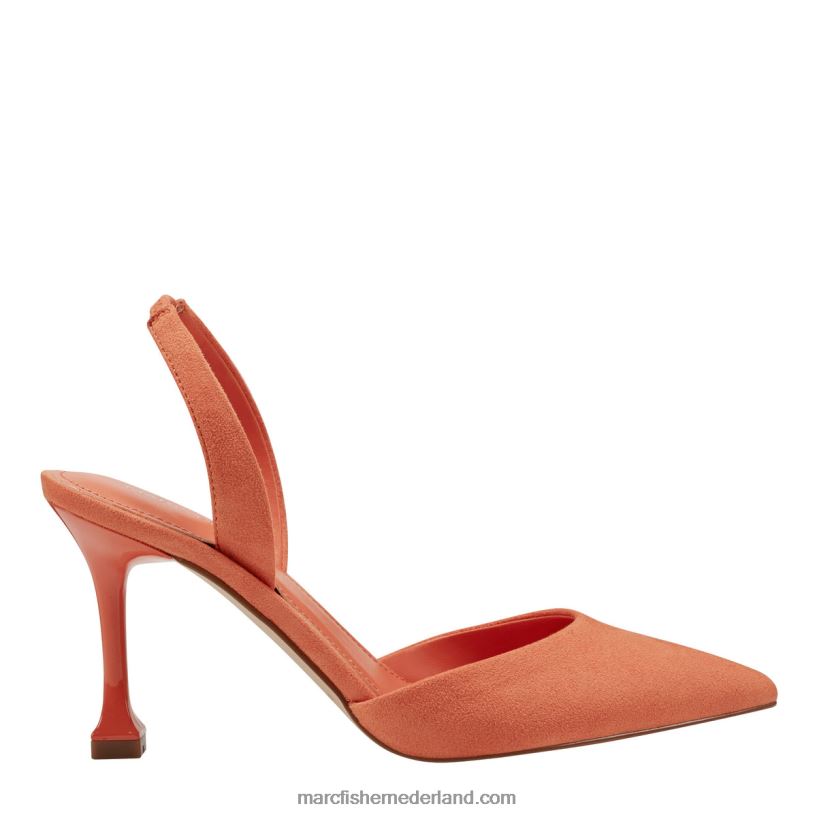 vrouwen Marc Fisher hadya slingback pump oranje suède 2T068T662