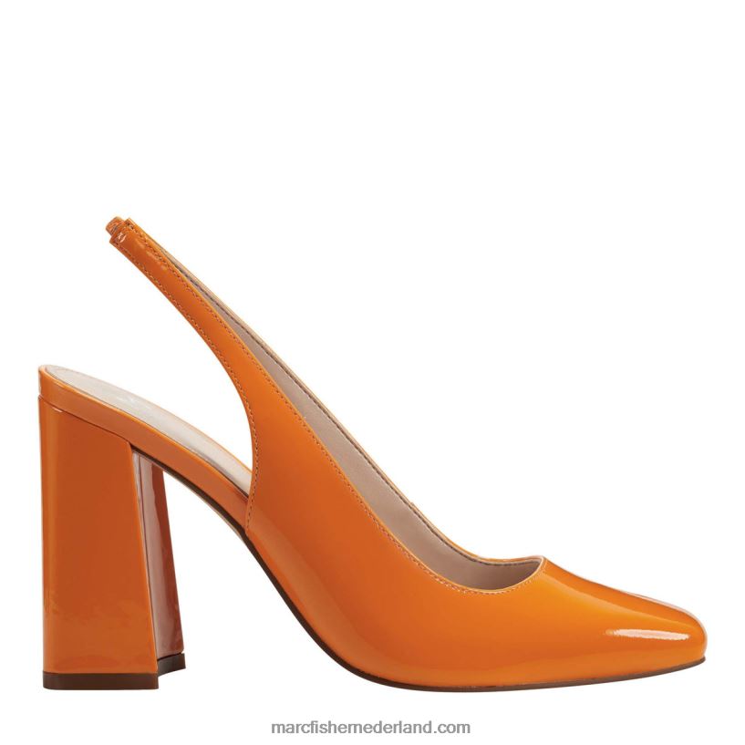 vrouwen Marc Fisher onna slingback hiel neon oranje patent 2T068T389